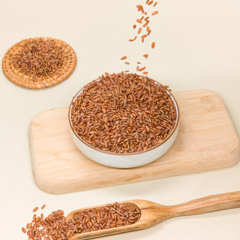 Red Rice 500g Red Rice Vacuum Packed Whole Grains Brown Rice Fitness Whole Grain Fiber Satiety Particles with Clear Particles