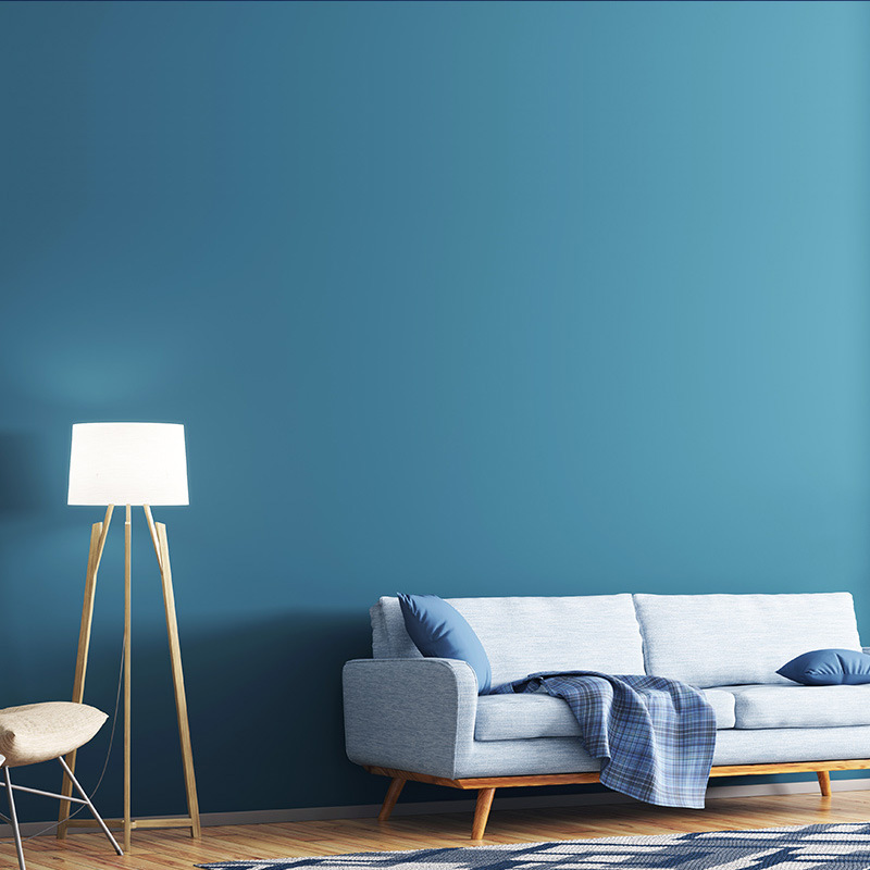 Nordic Style Blue Seamless Whole House Wall Cloth Modern Simple Children's Living Room TV Background Wall Bedside Dark Blue Wall Cloth