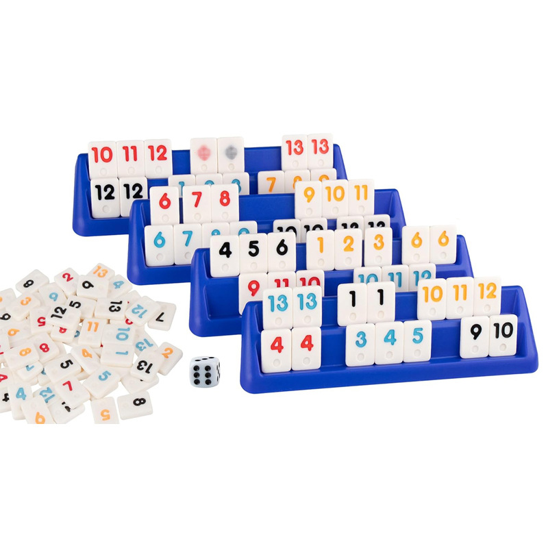 Rami card game travel canvas bag packaging rummy cub with four bottom rummikub cross-border hot sale