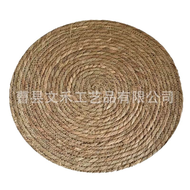 in stock Wholesale Household Straw Coaster Round Pastoral Woven Coffee Insulated Placemat Handmade Bustail Coaster