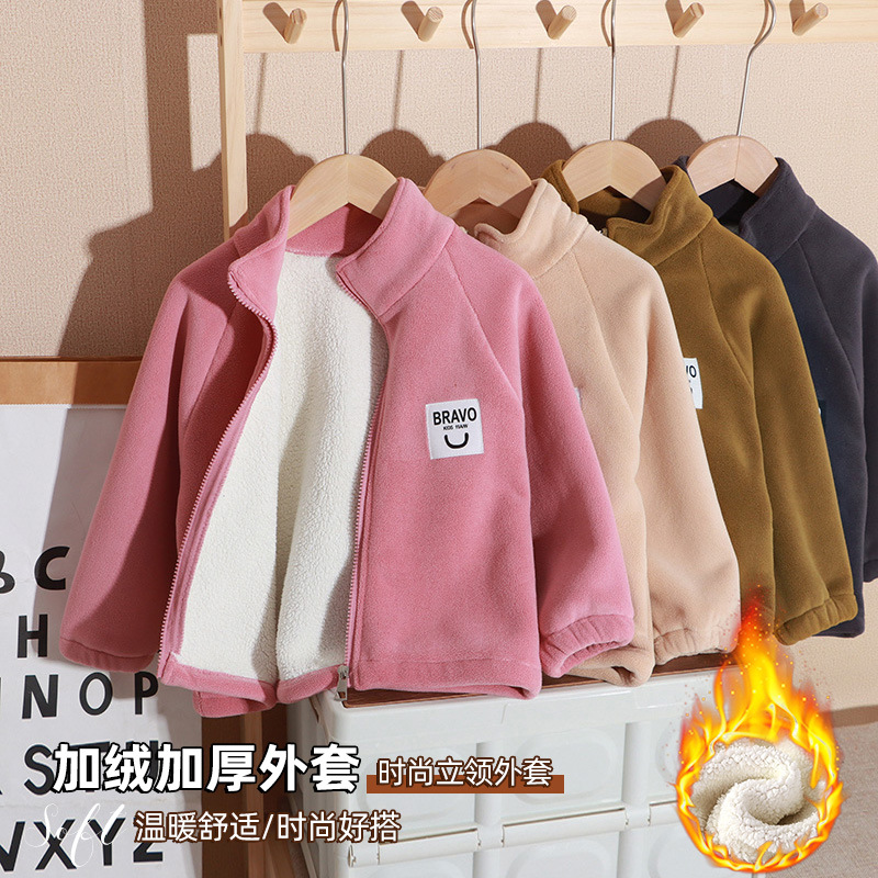 Предзаказ на 10 дней! Детская зимняя куртка с флисовой подкладкой, утолщенное хлопковое пальто для старших детей, универсальная для мальчиков и девочек, теплая верхняя одежда для малышей