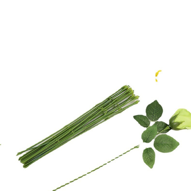 No. 2 green wire soap flower packing material soap flower accessories flower pole DIY handmade wire mesh rose plastic green flower pole
