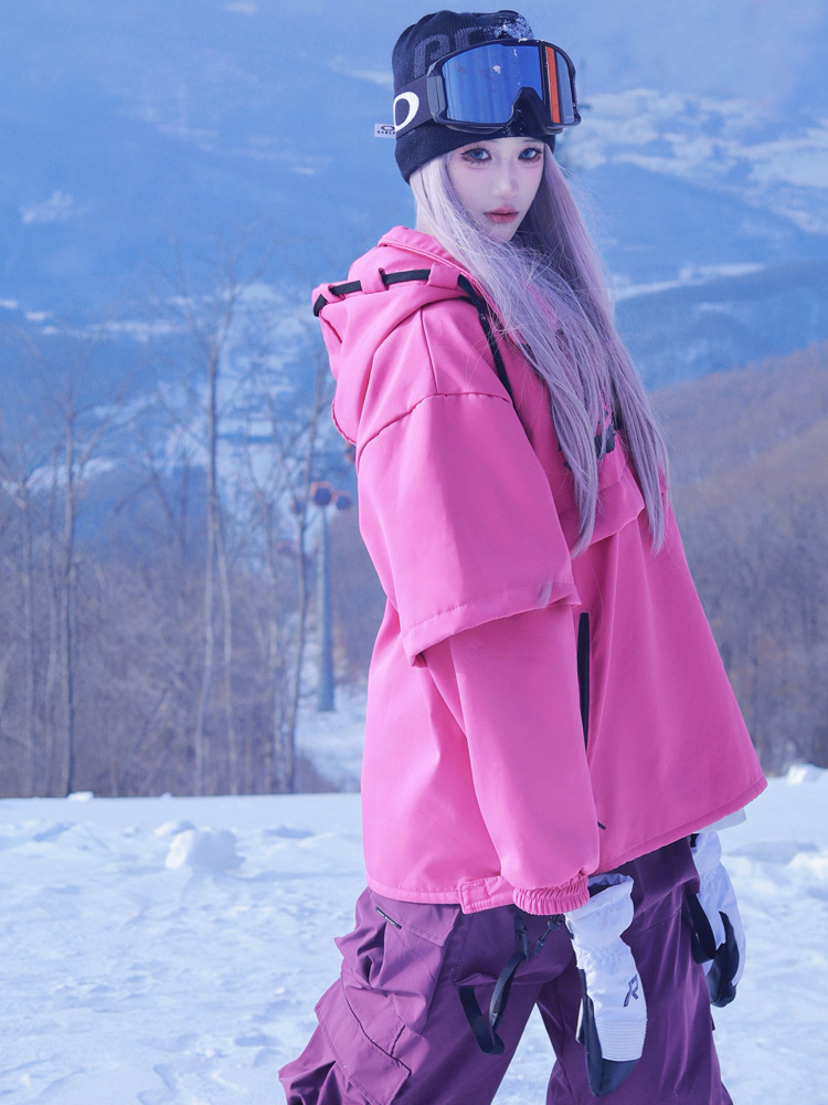 Ice Degree Outdoor Couple Sports Charge Hooded Sweatshirt Ski suit Violet American Snow Wear Pants