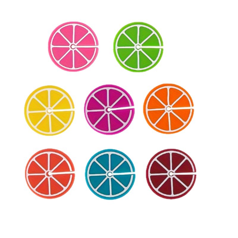 Cross-border Silicone Lemon Chip Logo Sticker Orange Wine Glass Distinguishing Logo Party Wine Sign Cocktail Glass Sticker in stock
