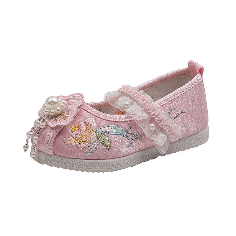 Han Dynasty Embroidered Shoes, Girls' Ethnic Style Shoes, Performance Shoes, Kidsren's Handmade Cloth Shoes, Ancient Style Han Shoes, Performance Costume Shoes