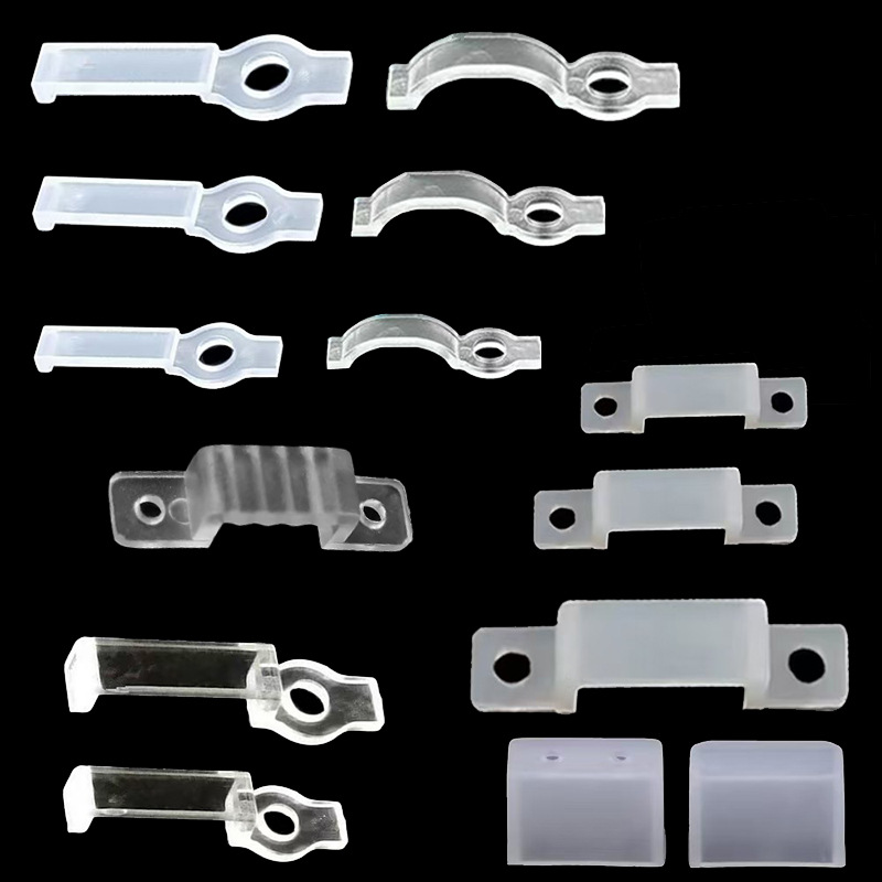 Factory direct LED sleeve light bar buckle 8mm fixed card 10mm silicone soft light bar buckle