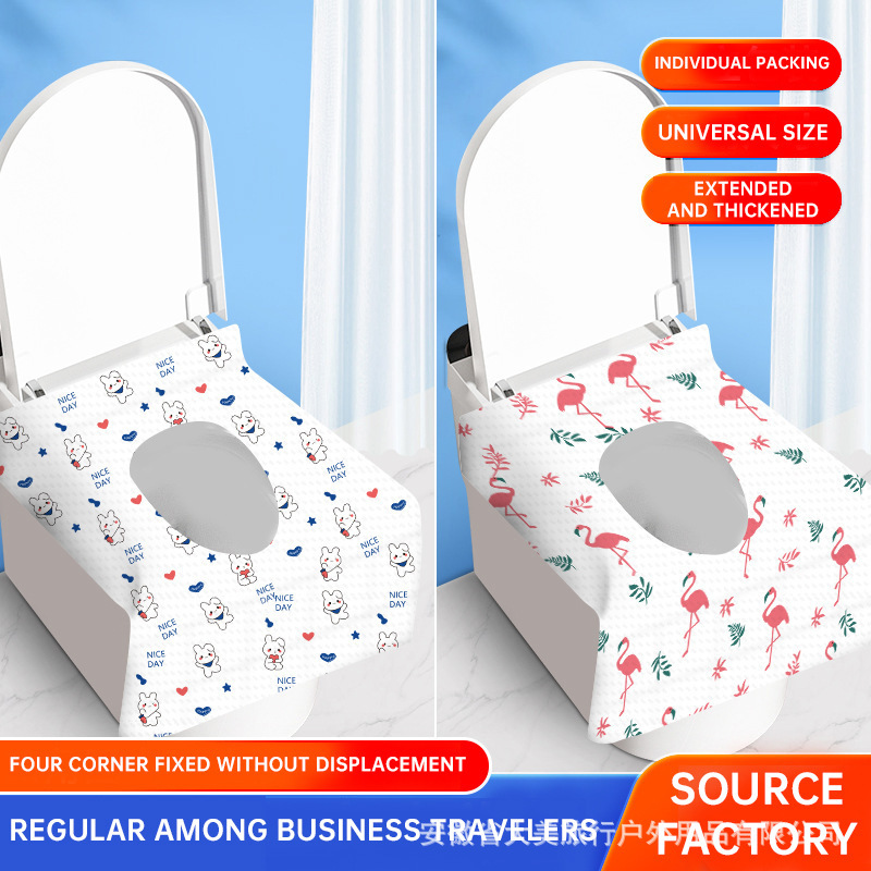 Одноразовый туалетный коврик индивидуально упакованный портативный водонепроницаемый для путешествий отельный утолщенный чехол для сиденья оптовая продажа