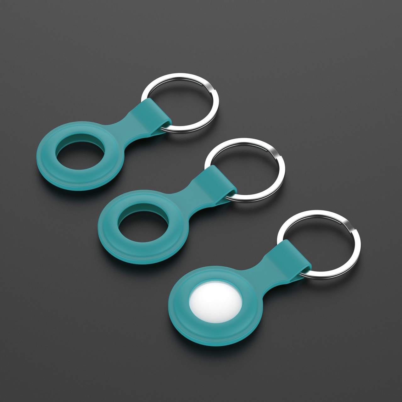 Suitable for Apple airtags Locator Silicone Hollow Protective Cover Metal Ring Soft Rubber Protective Shell