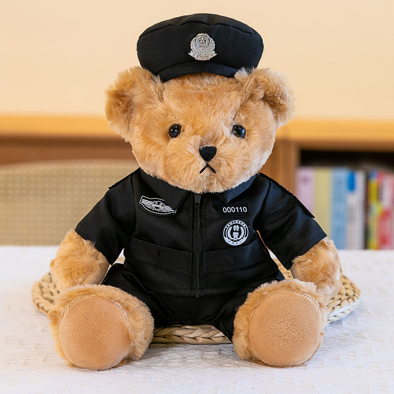 Police Bear Fire Bear Doll Teddy Bear Nurse Stuffed Doll Gift for Friends Printed Logo