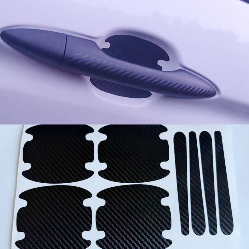 Наклейка на дверную ручку из углеродного волокна, универсальная защитная наклейка, антикоррозийная наклейка, декоративная наклейка