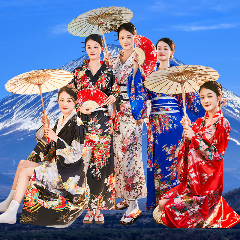 Японский традиционный женский формальный юката аниме косплей фотосессия костюм кимоно для сценического выступления