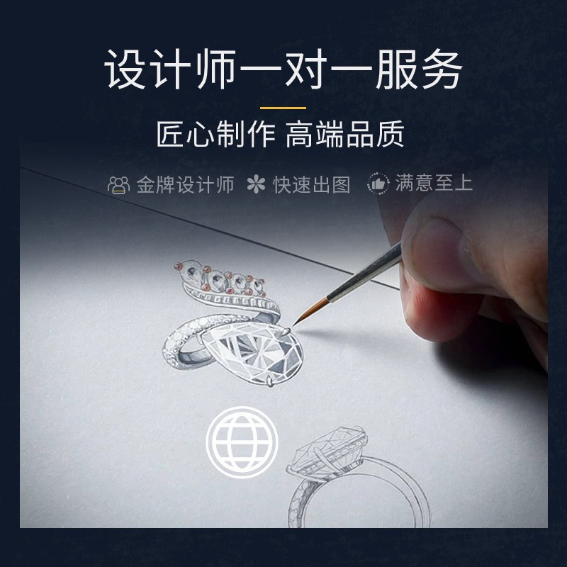 Customized Jewelry S925 Silver K Gold Platinum Ring Earrings Necklace Oem Factory Processing and Customization with Drawings and Samples