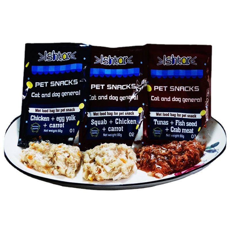 Dog Snacks, Wet Food Packs, Wholesale Teddy Bichon Canned Dog Rice Mixed with Dog Training Reward Meat Packs, Highly Palatable