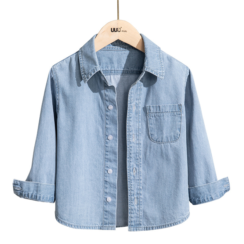 Girl's Shirt 2022 Spring and Autumn Korean Style Children's Wear Girl's Denim Coat Casual Cardigan Long Sleeve Loose Top