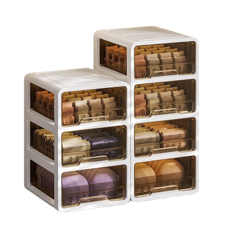 Underwear storage box drawer socks box underwear three-in-one compartment artifact household clothing storage box wardrobe