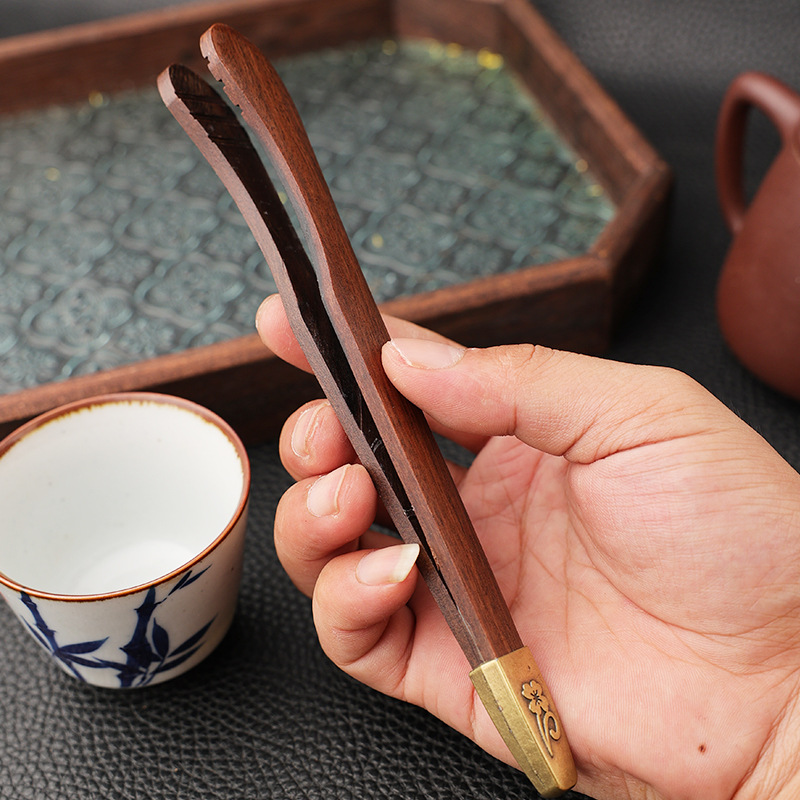 Ebony Tea Tongs, Tea Tweezers, Ebony Cup Tongs, Tea Ceremony Set, Tea Making Tools, Kung Fu Tea Set Accessories
