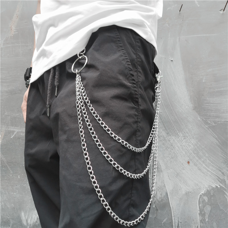 Metal Ring Punk Versatile Pants Chain Manufacturer Direct Sale Three-Layer Waist Chain Metal Key Chain Bag Wallet Chain