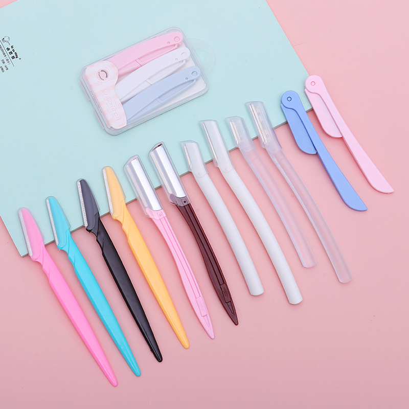 Manufacturers women's macro shaving blade beauty tools foldable anti-scratch eyebrow shaving knife eyebrow scraper wholesale