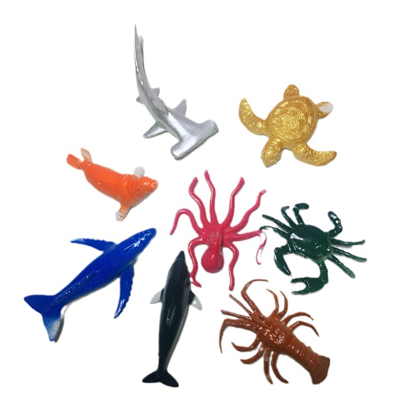 24 mini small size marine animal simulation model toy turtle beach supply underwater world dolphin lobster