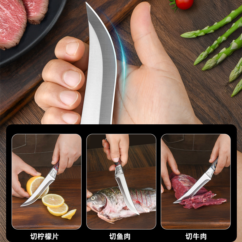 Hand-Held Meat Knife, Household Fruit Knife, Hand-Held Meat Knife, Outdoor Camping Knife, Meat Cutting Knife, Kitchen Meat Knife