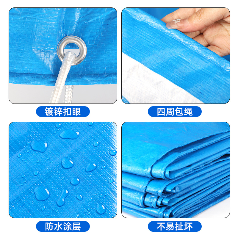 Wholesale blue and white tarpaulin waterproof sunscreen wear-resistant anti-aging industrial yard cover cloth plastic coated tarpaulin canvas custom