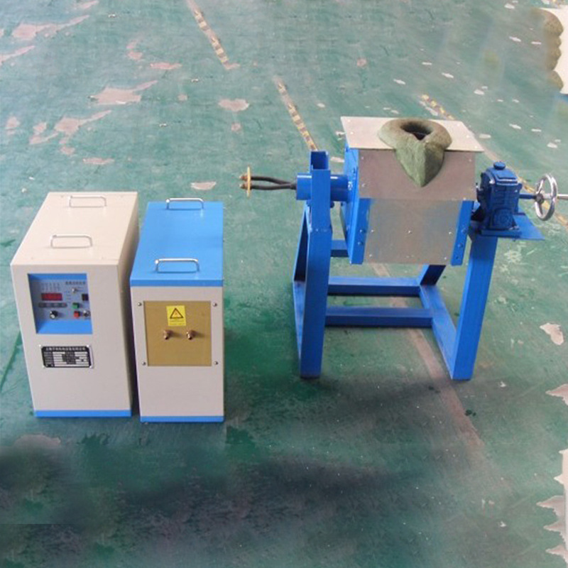 Factory direct supply medium frequency melting furnace dumping type small melting gold silver copper aluminum iron scrap metal medium frequency induction heating furnace