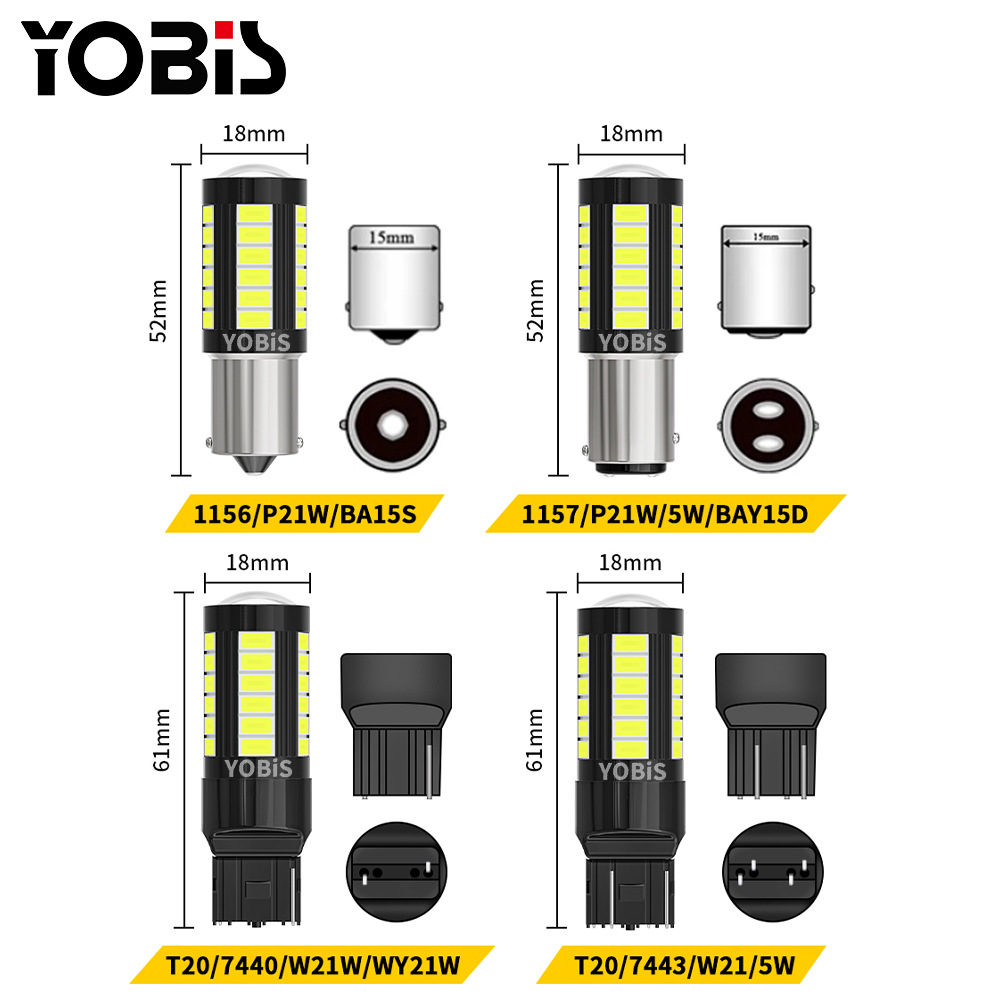 Yupis car LED light 1156 1157 5730 5630 brake light 33SMD turn signal motorcycle light