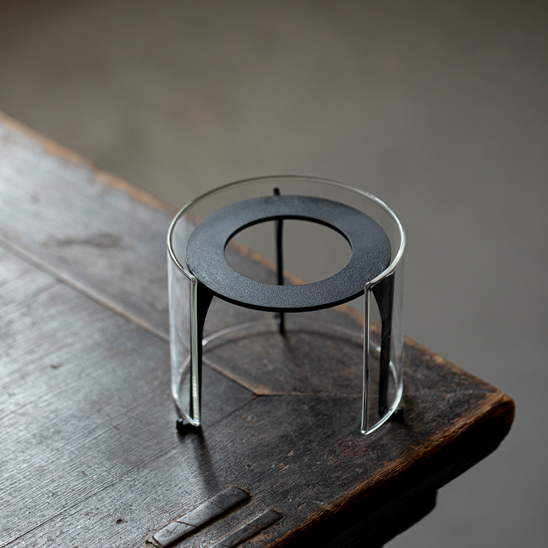 High borosilicate glass cover enclosure stove tea maker iron tripod hot tea maker heat preservation tea stove alcohol stove open flame