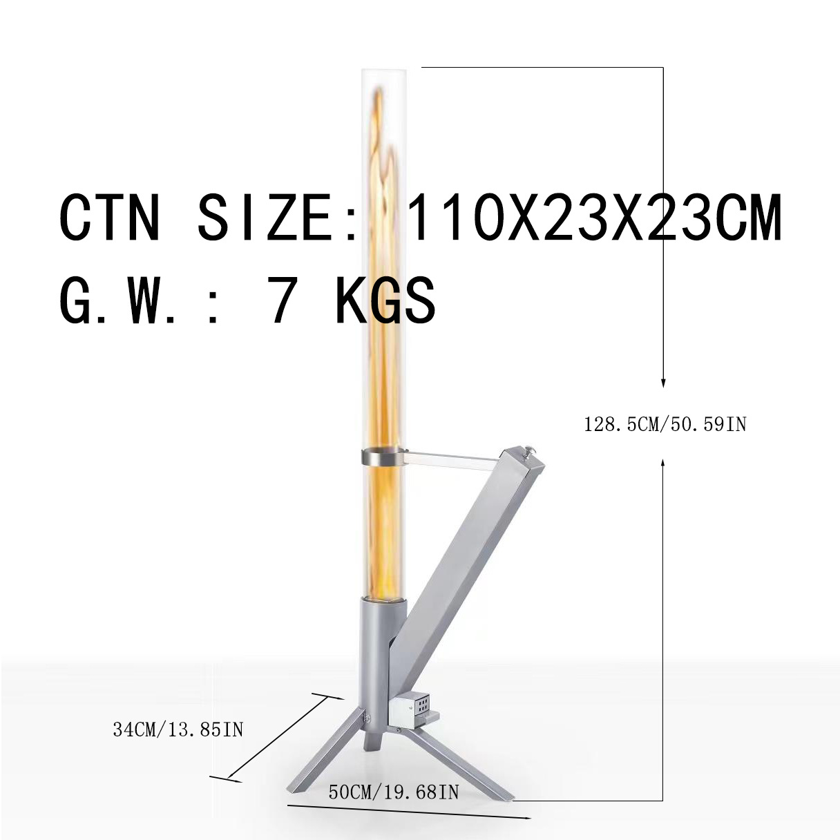 ✅ Cross-Border Rocket Stove Household Heating Stove Outdoor Camping Portable Integrated Glass Heating Stove Stainless Steel Particles