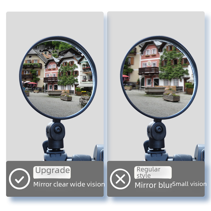 Installation-Free Electric Vehicle Rearview Mirror, Universal Battery Vehicle Convex Mirror, Motorcycle Rear Mirror, Mountain Bike Reflector