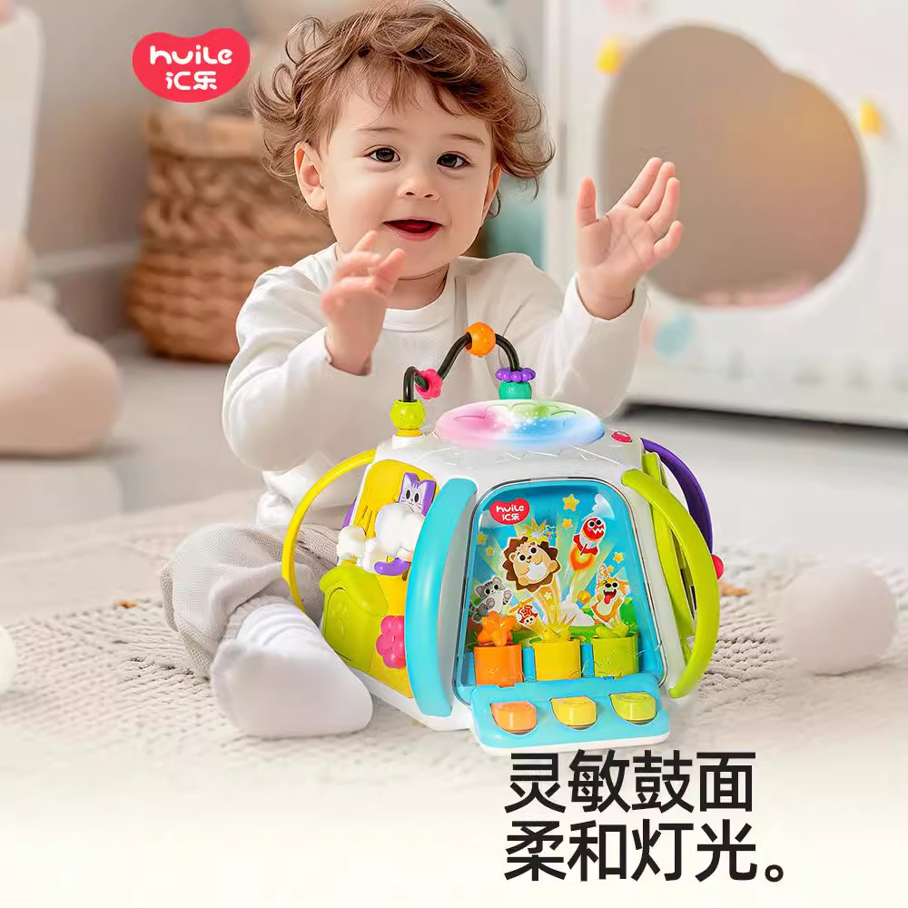 Гексаэдрическая игрушка-головоломка для малышей 6-12 месяцев раннее развитие музыкальный ручной барабан просвещение 0-1 год