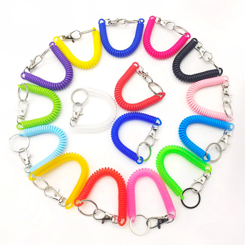 Оптовая продажа ключницы цветной телефонной линии мобильный телефон шнурок пружинный телескопический безопасный противопотери пластиковый пружинный шнур