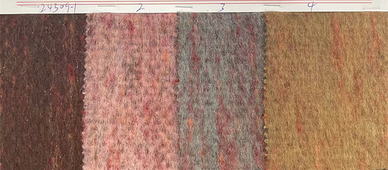 in stock Supply Long Hair Plain Gold Line Slub Fabric Coat Clothing Woolen Fabric