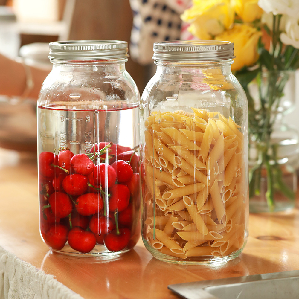 Банка для хранения Mason, герметичная банка для круп, масштаб, джем, маринованные овощи, оптовая продажа
