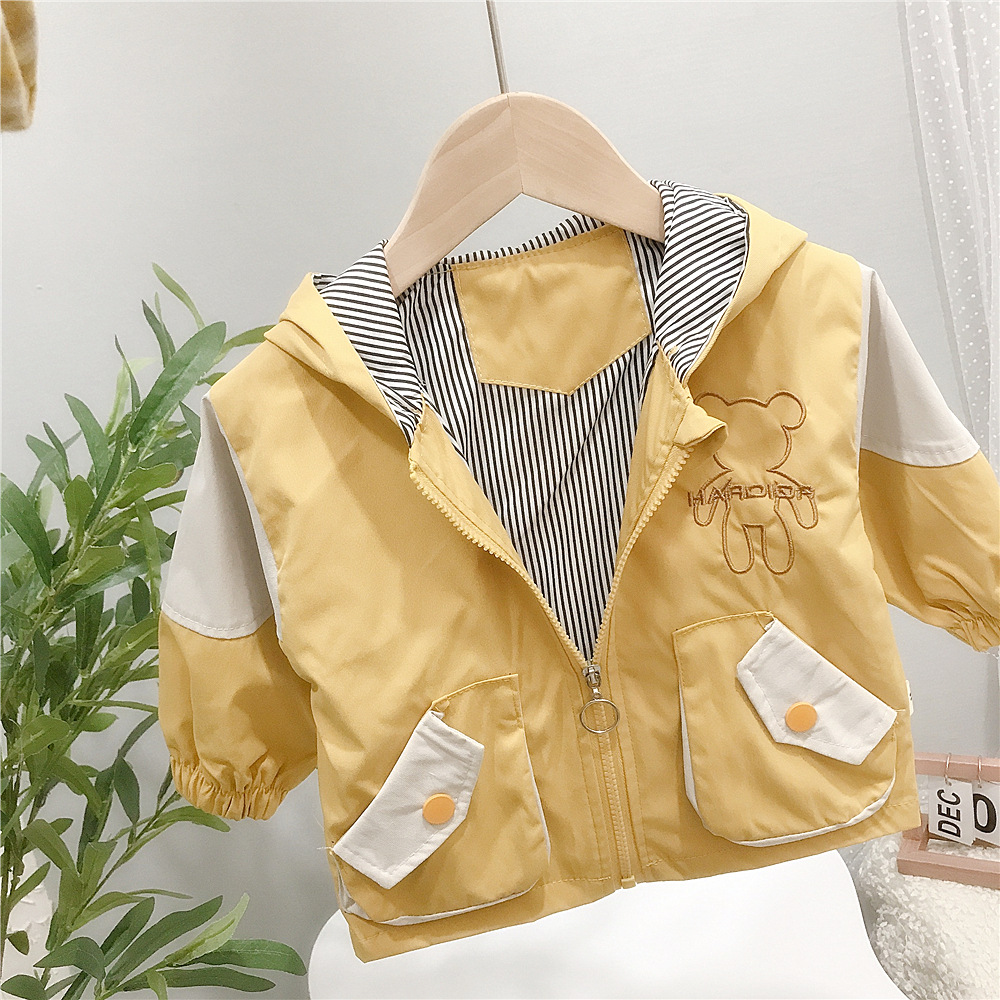 Children's Clothing Boys Spring and Autumn 2021 New Hooded Coat Korean Style Children's Western Style Infant Children's Coat Baby Top