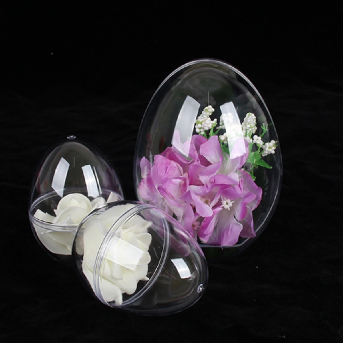 Transparent Flats Bottom Egg-Shaped Ball Hollow Plastic Oval Ball Lipstick Gift Opening and Closing Ball Candy Chocolate Packaging Box