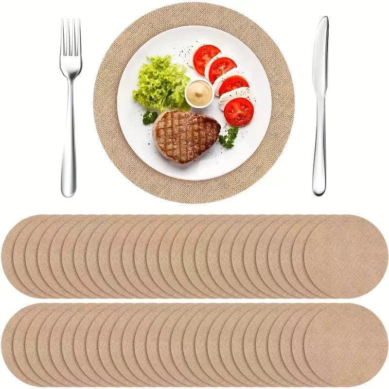 Cross-Border Jute Woven Placemats Nordic Table Mats Cotton and Linen Dining Table Insulation Mats Photography Props Home Decoration Sizing Cloth
