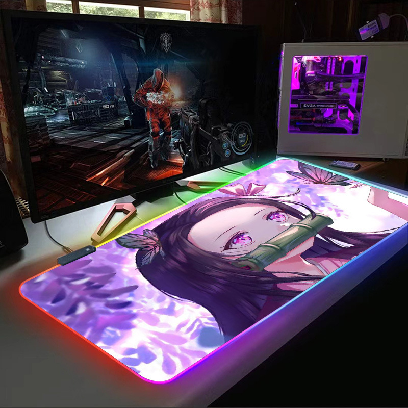 Luminous Mouse Pad Extra Large RGB Gaming E-sports Keyboard Pad Thickeneded Office Desk Pad LED Colorful Large Size