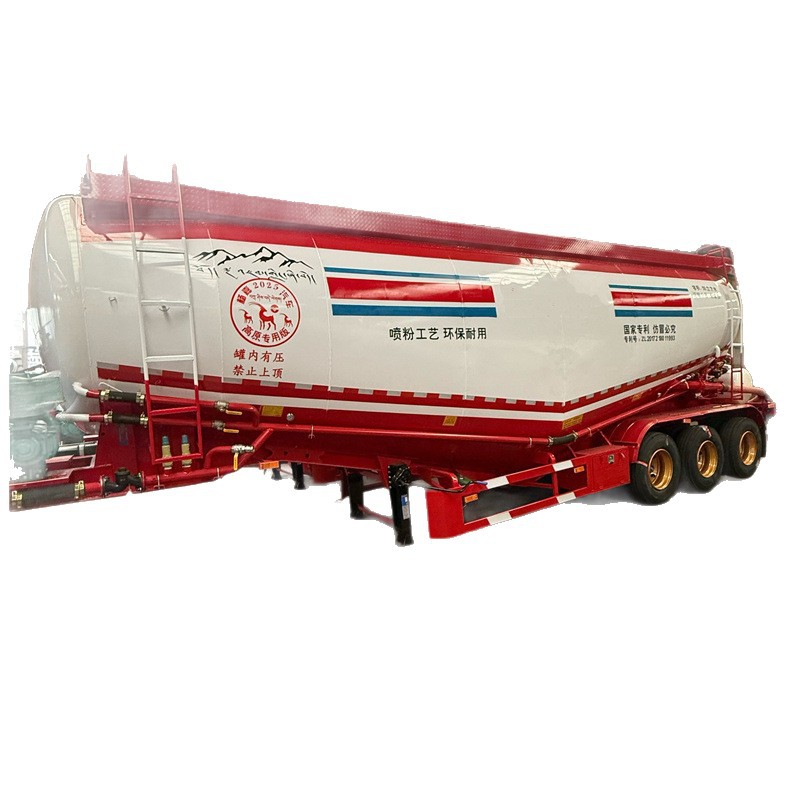 Cross-Border 55-Cubic Bulk Cement Tank Truck Semi-Trailer Powder Material Transport Truck Fly Ash Transport Ash Semi-Trailer