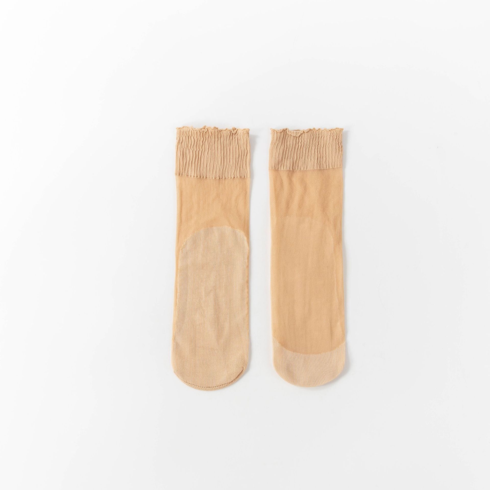 Ruffled Short Stockings for Women, Summer Thin Cotton Bottom Loose Socks That Do Not Tighten the Legs, Mother's Socks, Velvet Anti-Snagging Mid-Calf Socks