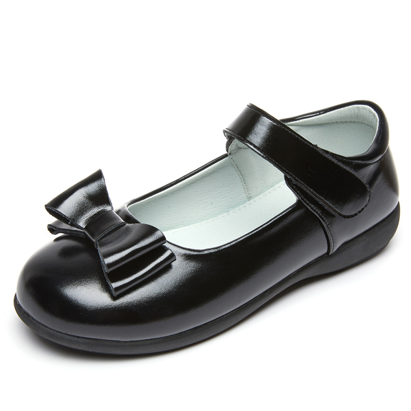 Factory direct girls black leather shoes performance shoes princess shoes small leather shoes children primary school students soft sole single shoes school shoes