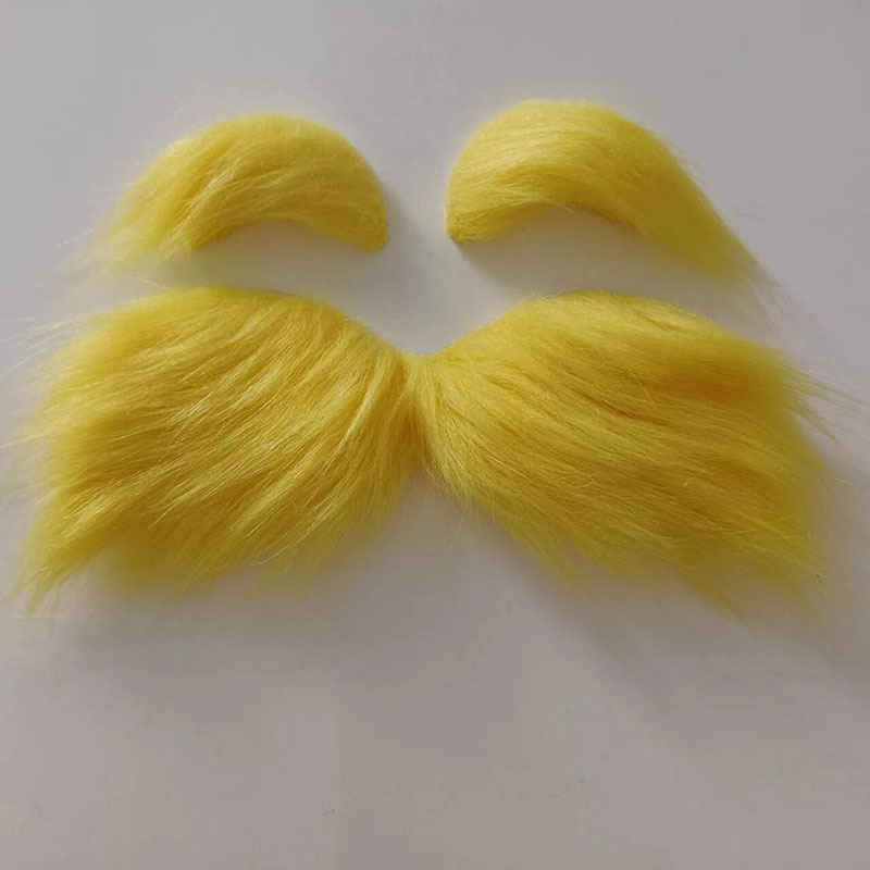 Amazon Cross-border Yellow Old Les Beard Masquerade Simulation Beard Performance Prop Eyebrows Beard suit