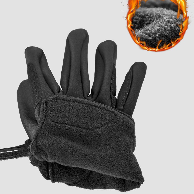 Outdoor Winter Velvet Riding Gloves Warm Touch Screen Sports Horse Racing Training Non-Slip Thickened Gloves Manufacturer Wholesale