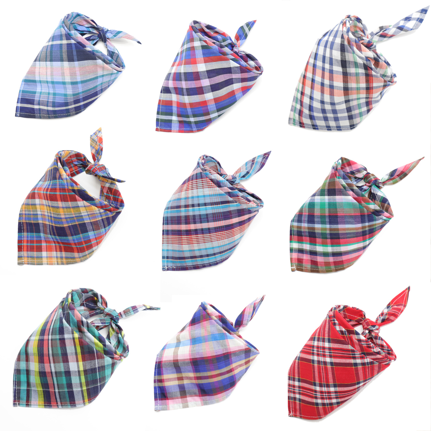 New pattern 50 color pet dog Scottish style triangle towel baby saliva towel lace-up triangle towel