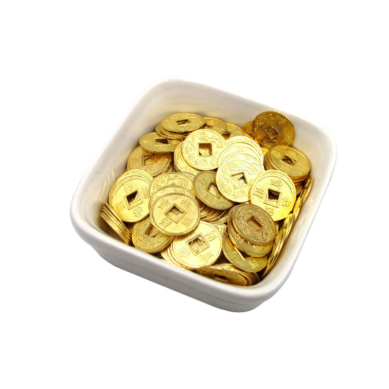 Ancient Coins Golden Emperors Lucking Money into Treasure Copper 1.0 1.5 2.0 2.4cm Ancient Copper Money Feng Shui Coin