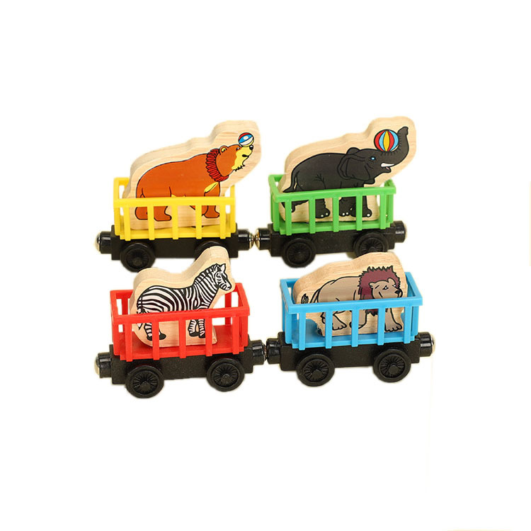 Wooden Thomas Train Cake Decorative Ornaments Sliding Railcar Educational Assembling Interactive Stall Toys