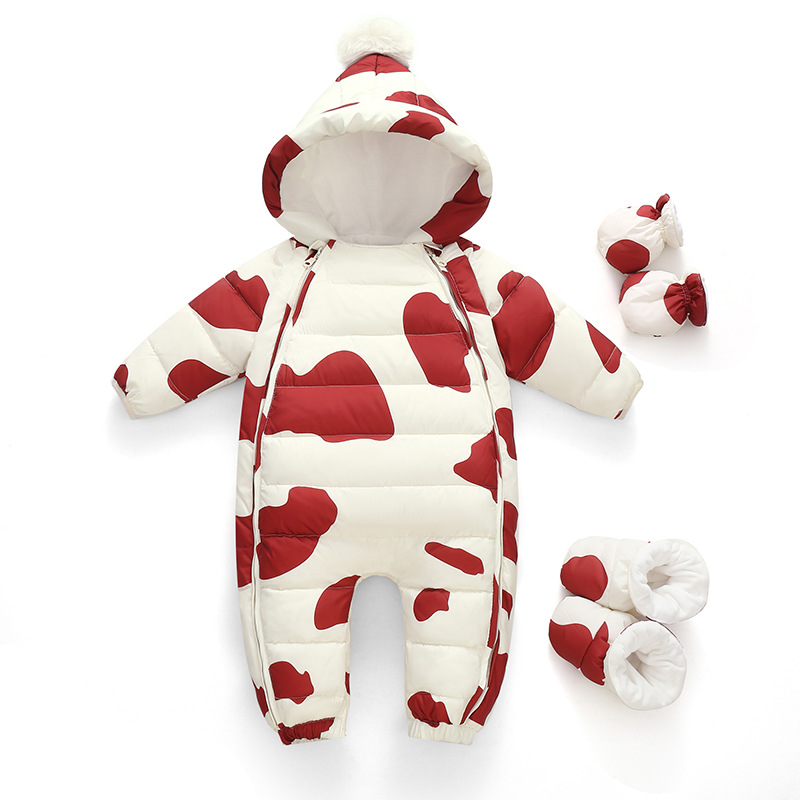Комбинезон для новорожденных, утепленная одежда для прогулок, зимняя одежда для ползания