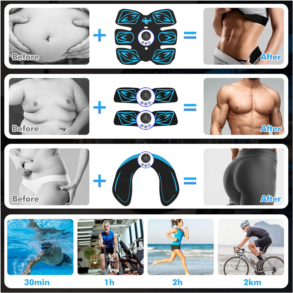 Intelligent Ems Abdominal Fitness Belt Abdominal Trainer Home Sports Fat Removal Machine Lazy Fitness Equipment Abdominal Muscle Patch