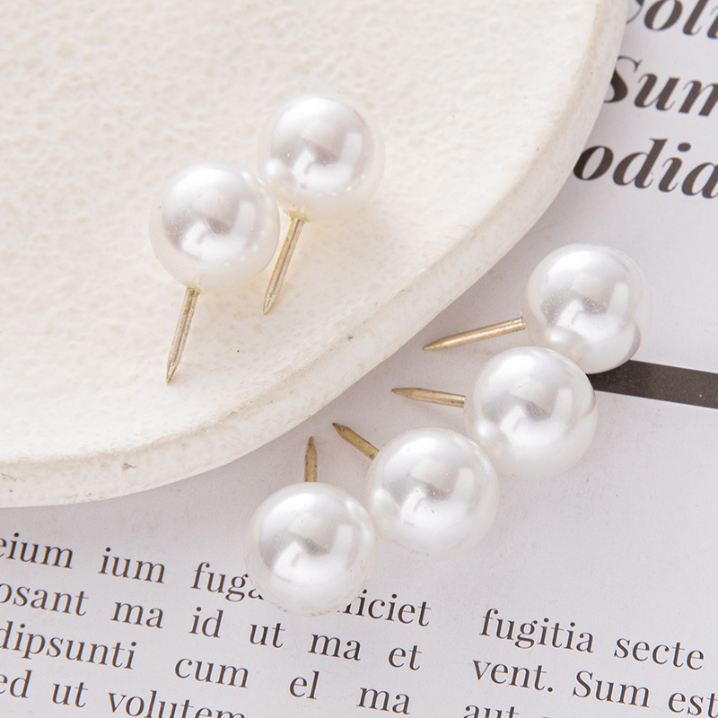 9.5mm Pearlescent White Ball Earth Nail Cork Board Office Fixed Pin Pin Pearl Color Nail