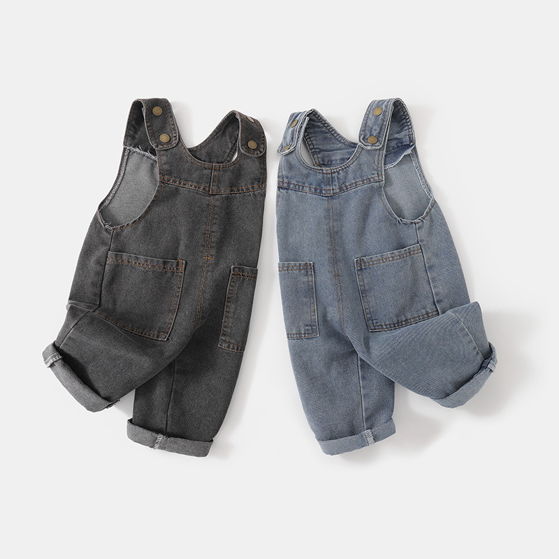 Infant's Pants Korean Style Spring and Autumn New Girls' Sling Pants Vintage Denim Baby's Cute Big PP Pants